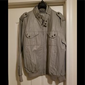 Vecta Jeans Grey Leather Jacket
